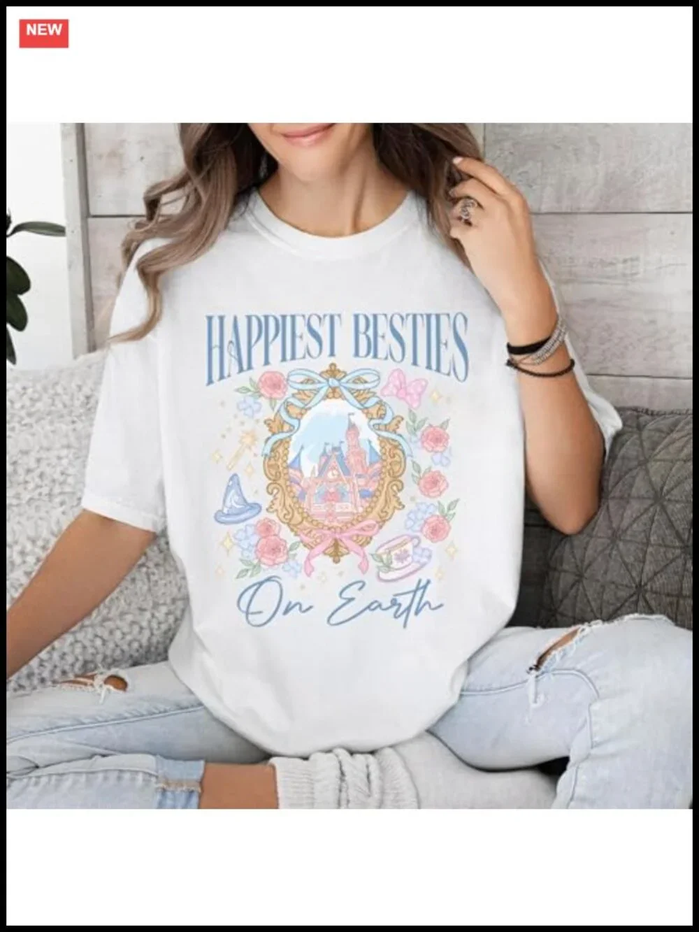 Magical Family Vacation Graphic Tee - Happiest Besties Shirt 100% Cotton Casual
